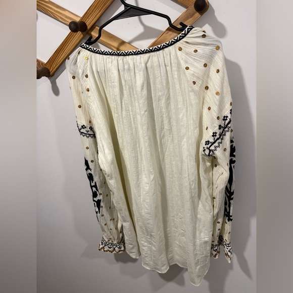 Free People Tallie embroidered tunic in the ivory combo color- 100% Cotton - Picture 9 of 12